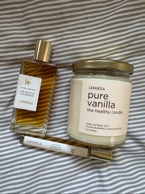 Lavanila Pure Vanilla Candle & Fragrance Gift Set - White/Cream